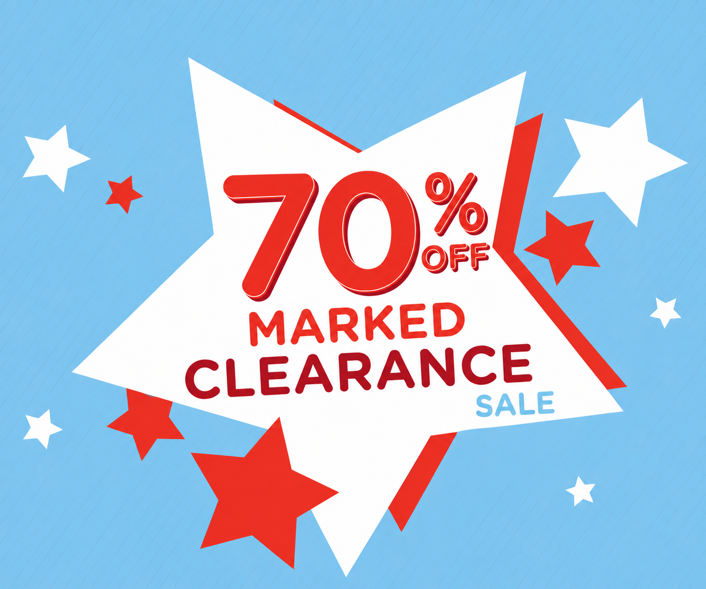 Clearance is now 70% OFF!